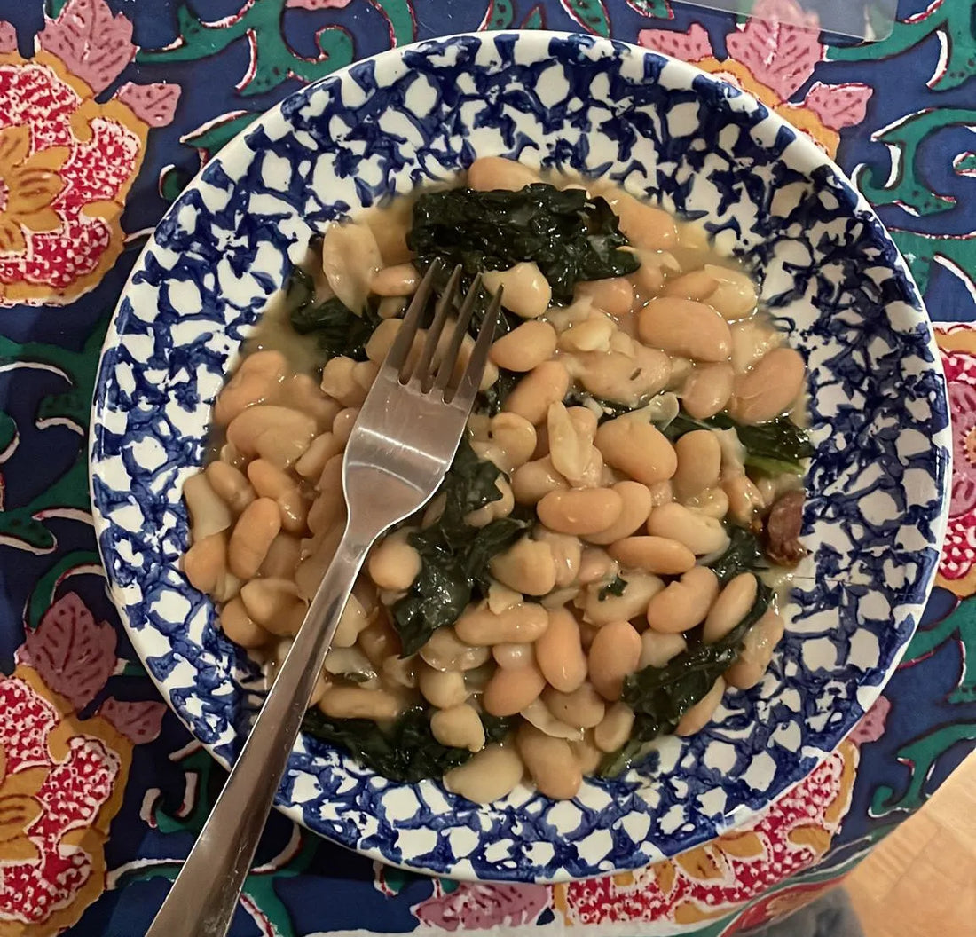 Braised White Gigante Beans with Kale