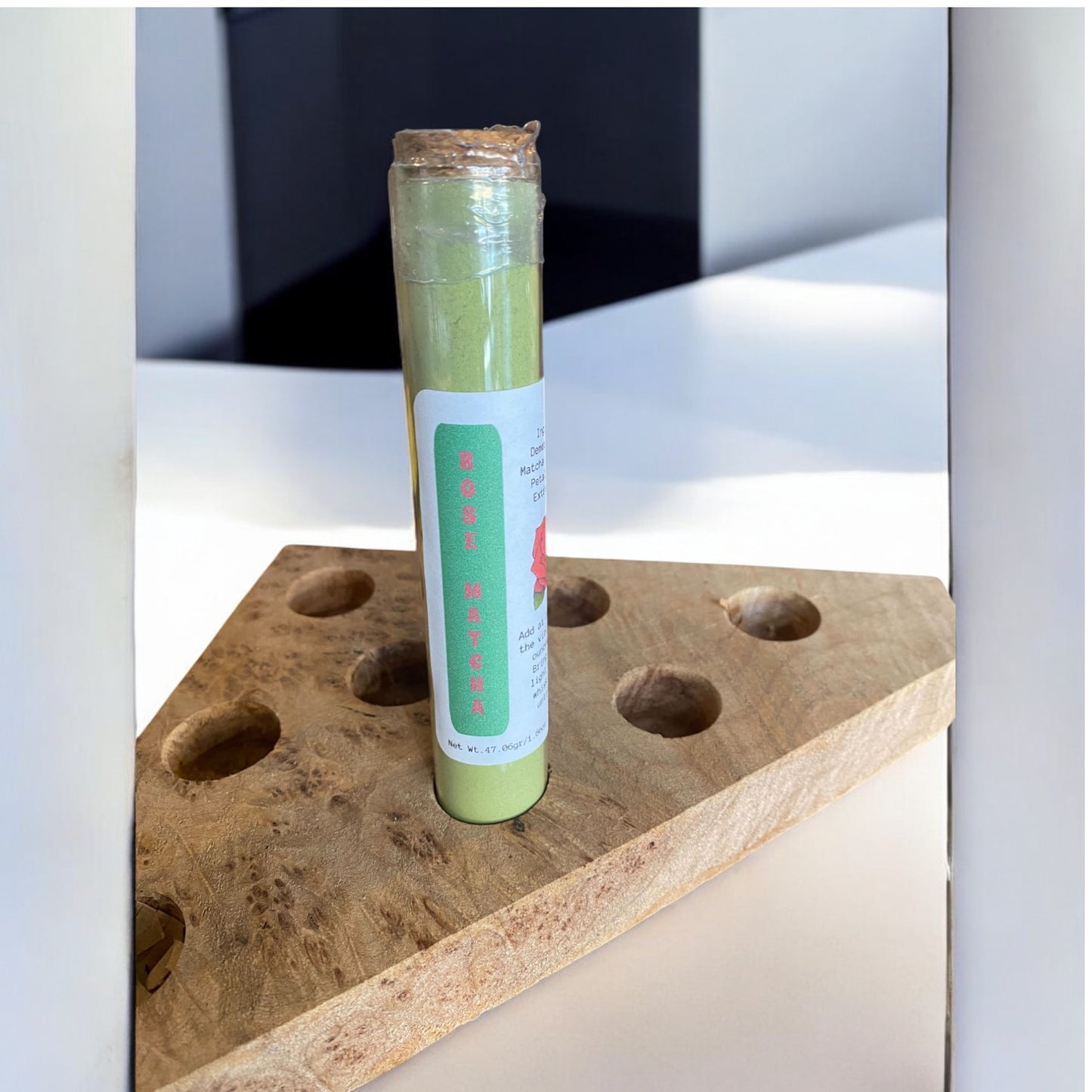 Rose Matcha Tea, in a cute vial