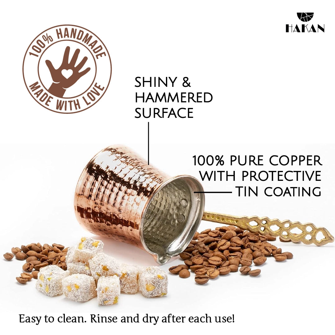 Copper Turkish Coffee Pot, Stovetop Water Boiler Coffee Maker