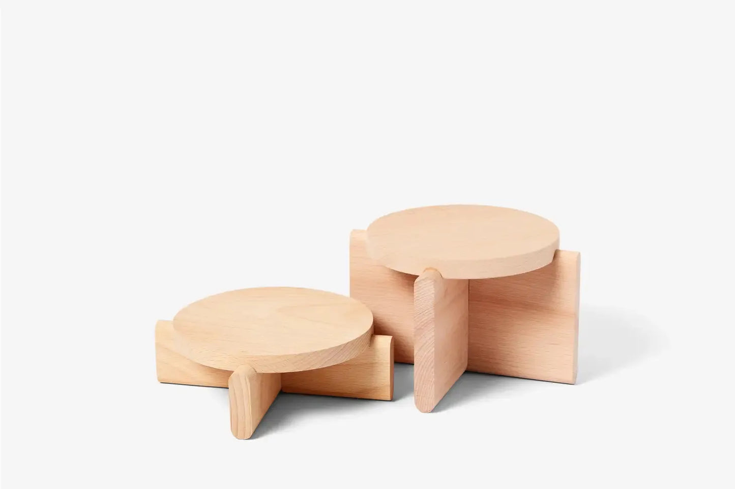 Beautiful Pedestal Set (2) - Natural Beech
