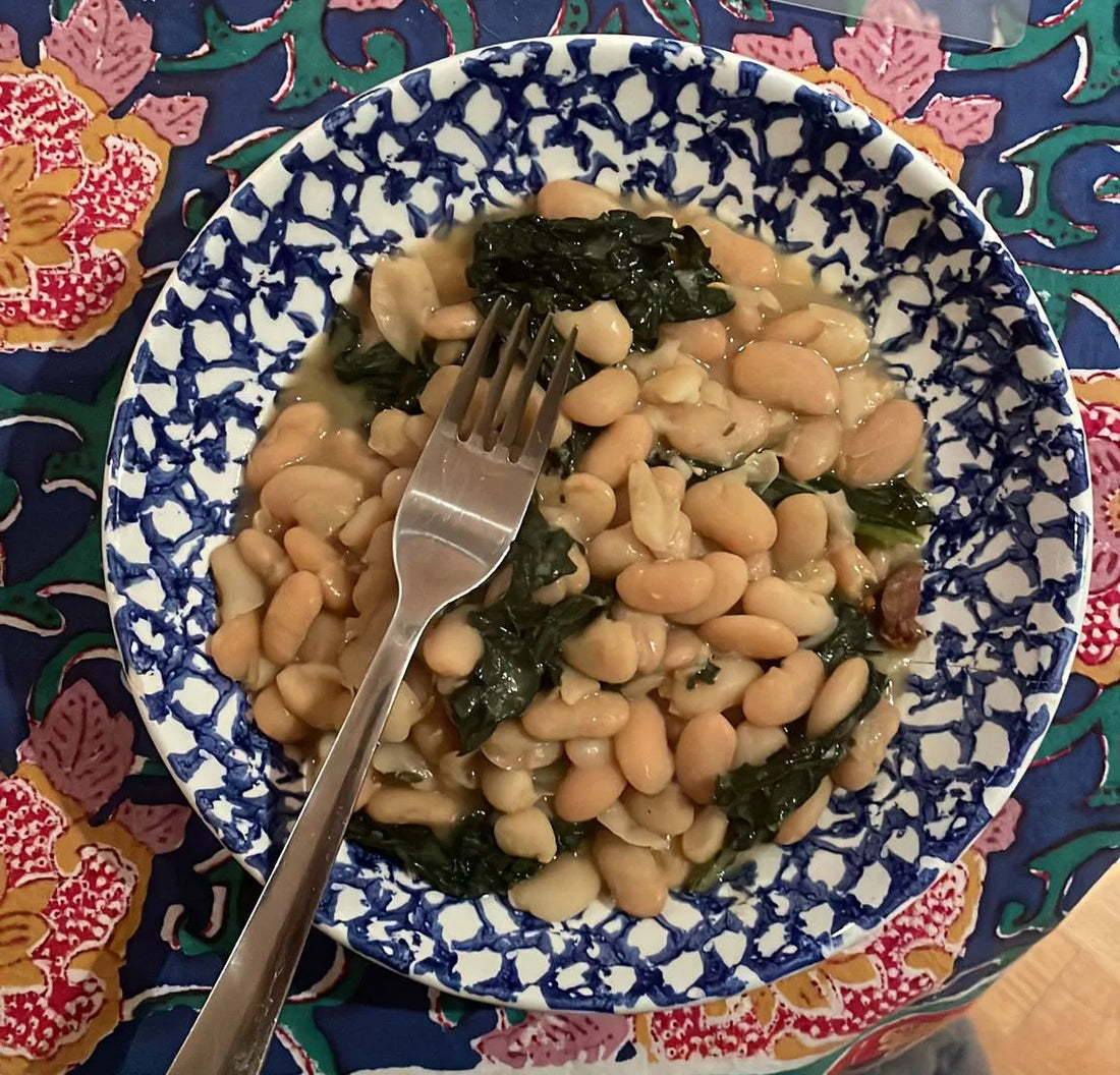 Braised White Gigante Beans with Kale