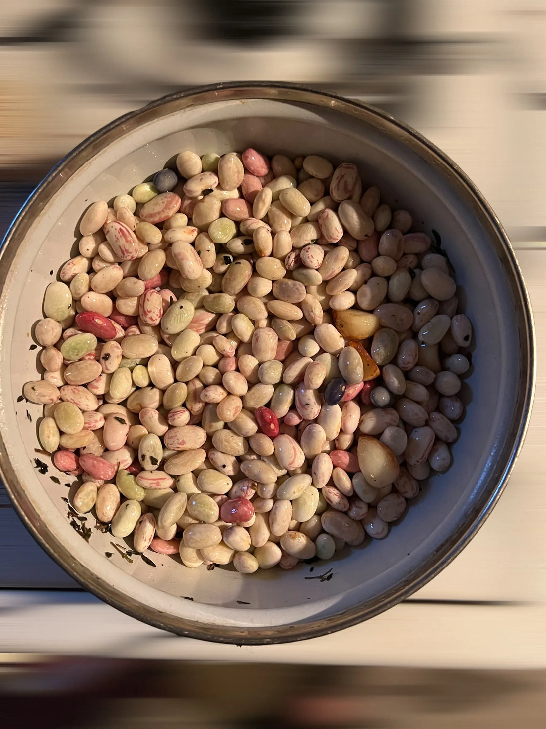 Cranberry beans with olive oil & garlic