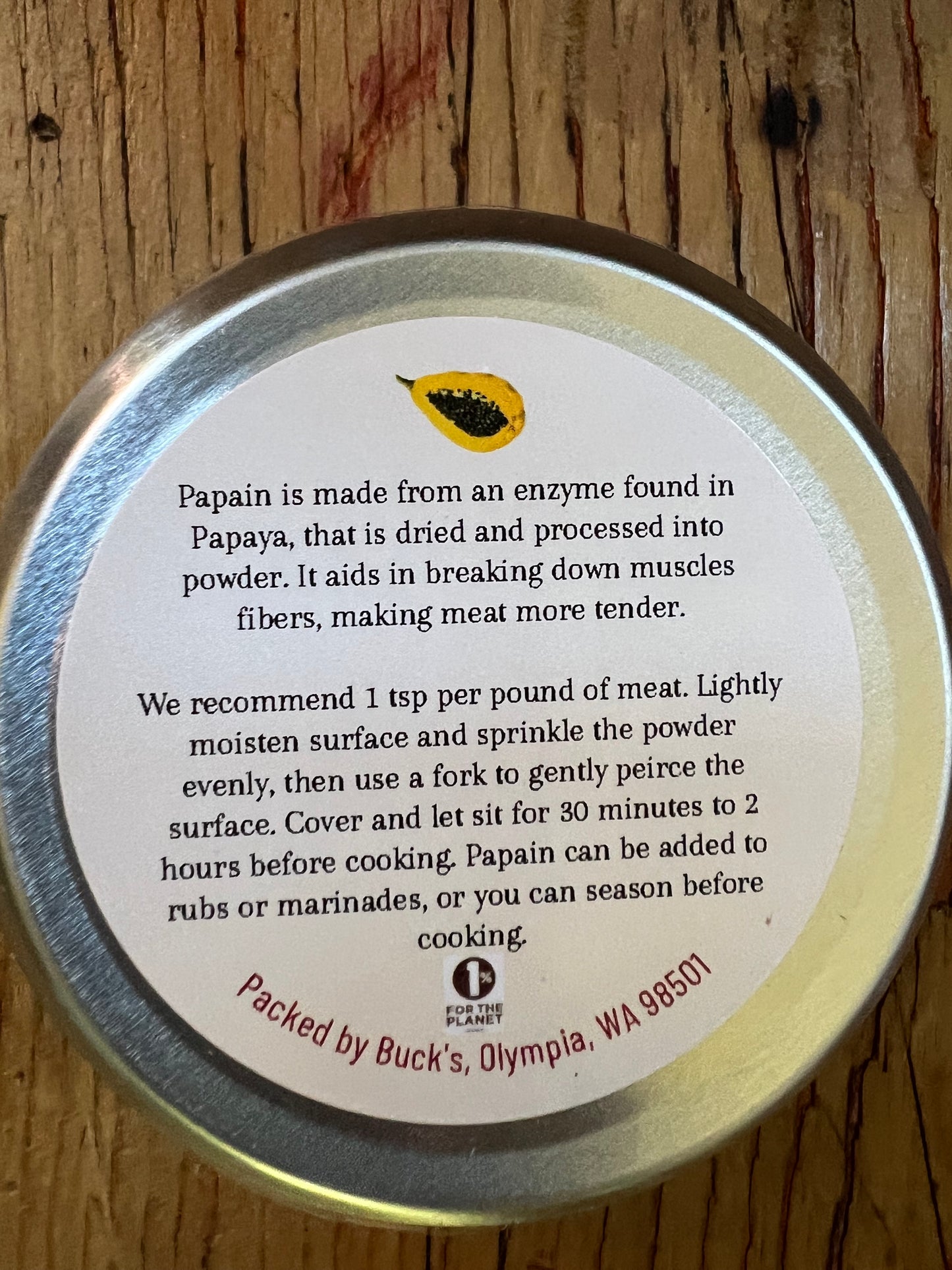 Papain (natural Papaya-based enzymatic meat tenderizer)