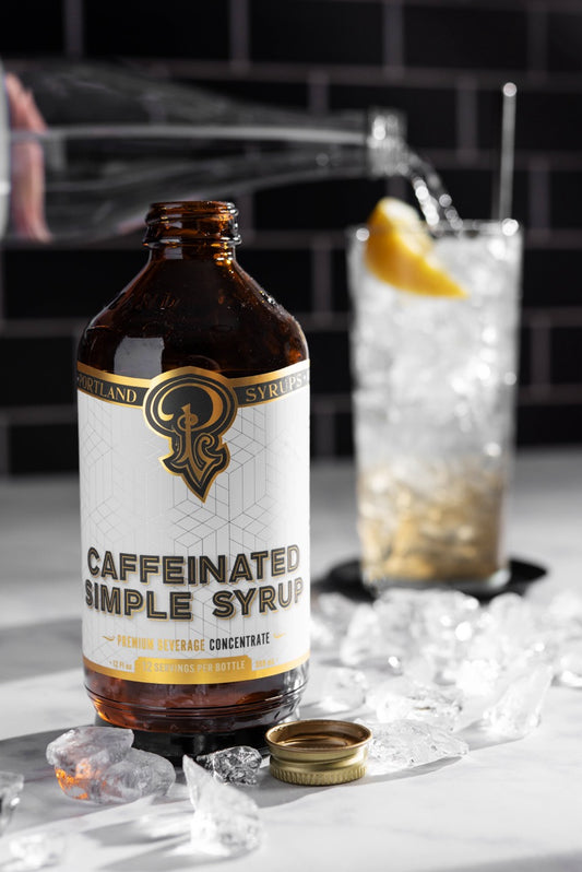 Caffeinated Simple Syrup - Portland Syrups Beautiful Craft Drink Mixer - Big