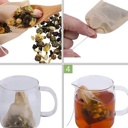 25 Compostible, Disposable Loose-Leaf Tea Filters Bags
