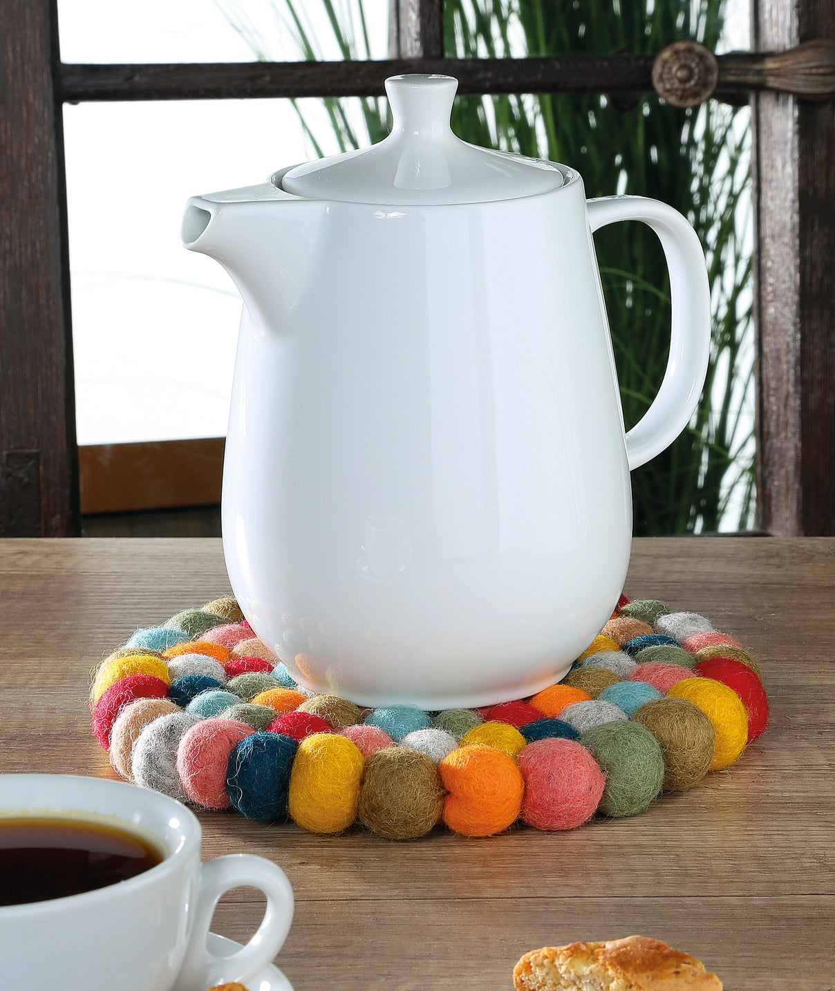 Virgin Wool Trivet, Round, 8" Diameter