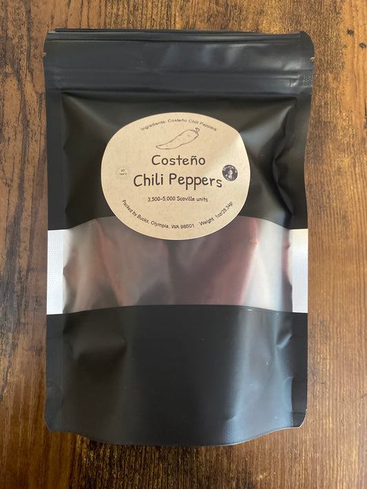 Dried Costeño Chili Peppers - Chile Costeño Seco (1 oz)