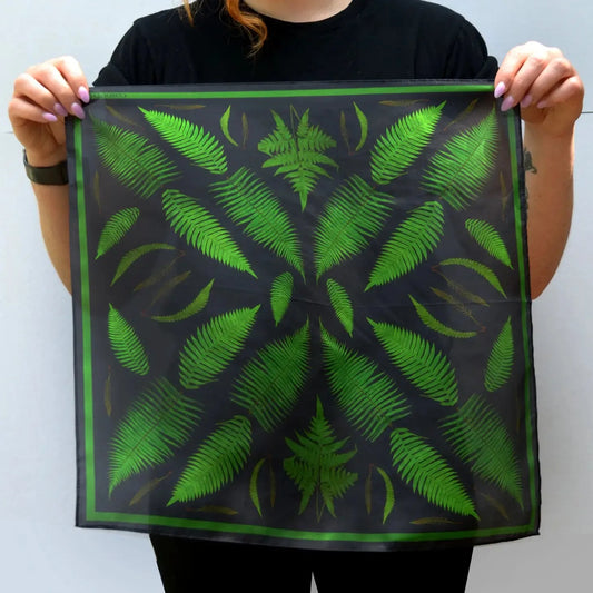 Forest Fern Botanical Silk, 17x17