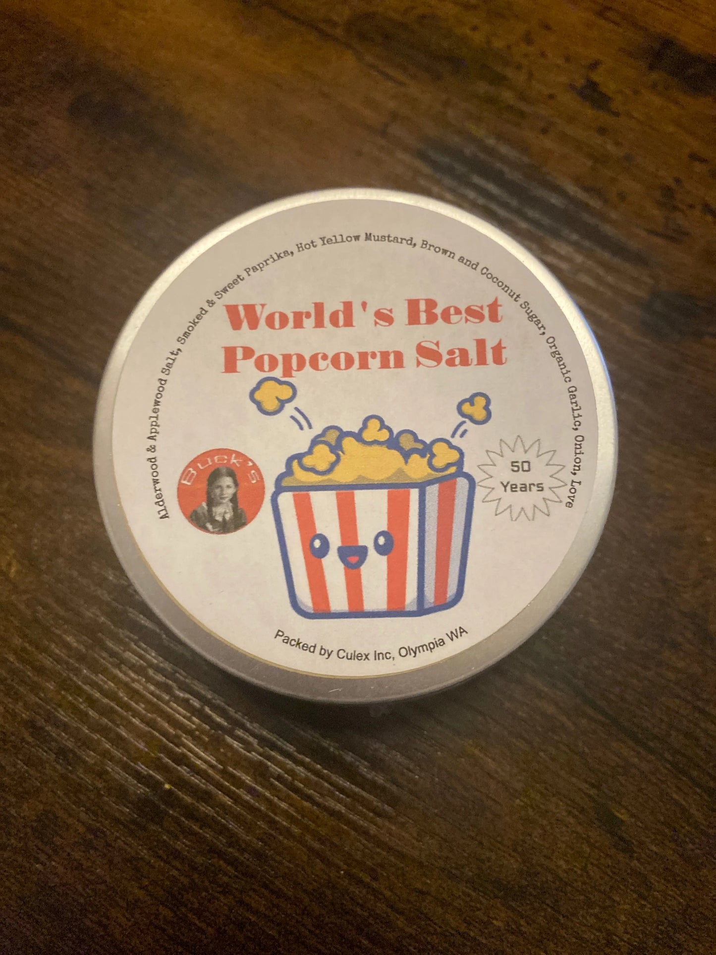🍿 World's Best Popcorn Salt, Large, in a decorative reusable tin - THE salt for popcorn 🍿