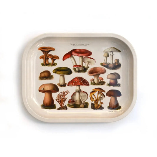 Small Tan Mushroom Ritual Tray / Vintage Mushroom Design