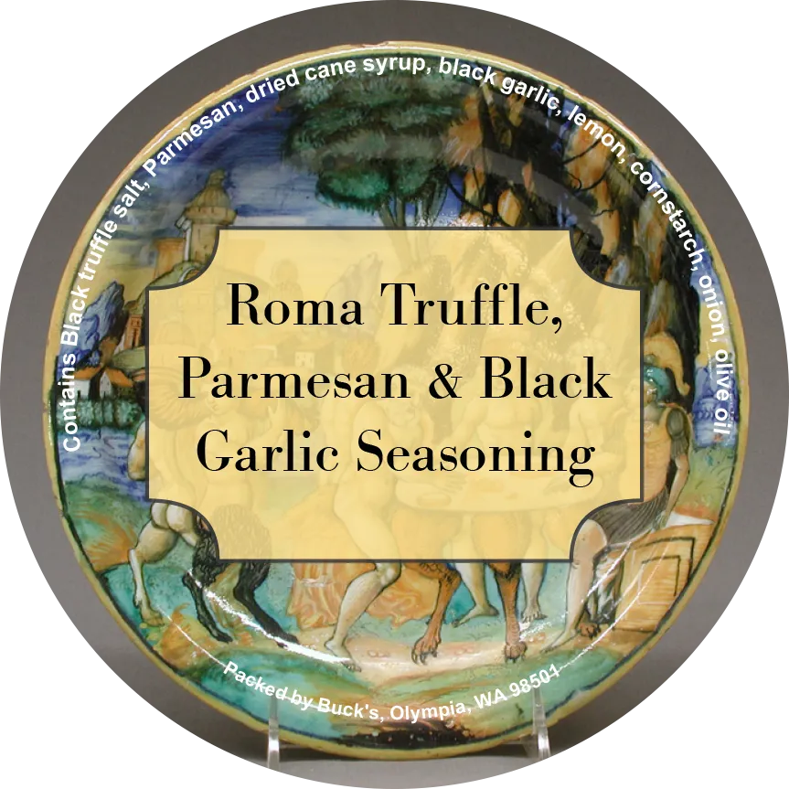 Roma Truffle, Parmesan & Black Garlic Seasoning (Decorative Reusable Tin)