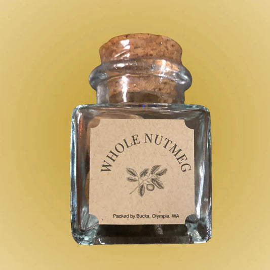 Organic Whole Nutmeg in a Cute Little Corked Jar